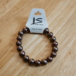 Island Sense Bronze Copper tone Pearl Style Stretchy Bracelet NEW